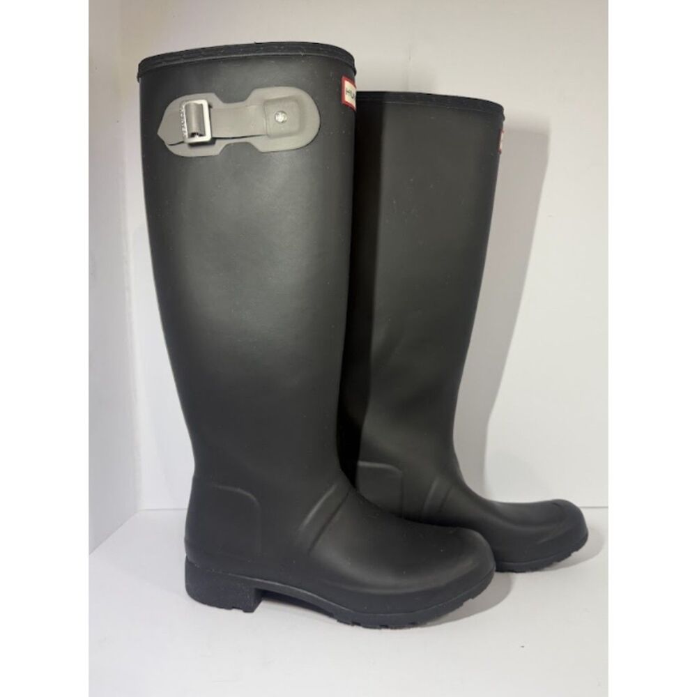 Hunter Original Tall Waterproof rain Boots with Side Buckle size 8